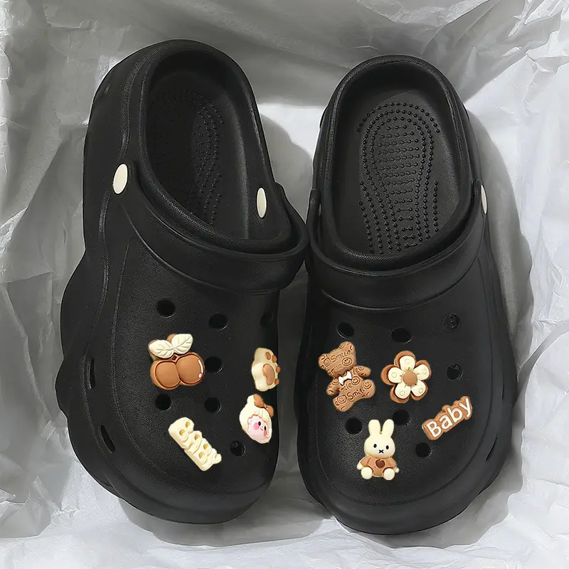 Thick-Soled Croc Shoes Women's Summer Outerwear 2025 New Anti-Slip Non-Stinky Feet Feeling Baotou Sandals Wholesale - Image 12