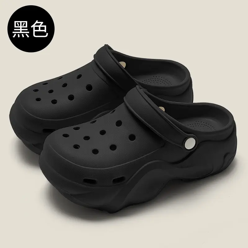 Thick-Soled Croc Shoes Women's Summer Outerwear 2025 New Anti-Slip Non-Stinky Feet Feeling Baotou Sandals Wholesale - Image 2