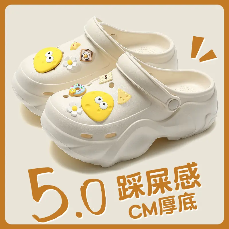 Thick-Soled Croc Shoes Women's Summer Outerwear 2025 New Anti-Slip Non-Stinky Feet Feeling Baotou Sandals Wholesale - Image 17