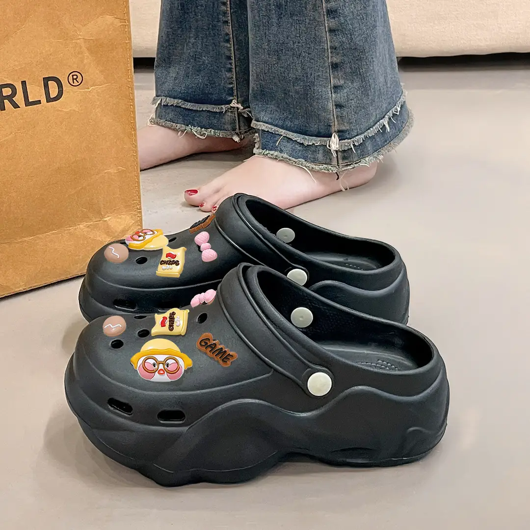 Thick-Soled Croc Shoes Women's Summer Outerwear 2025 New Anti-Slip Non-Stinky Feet Feeling Baotou Sandals Wholesale - Image 35