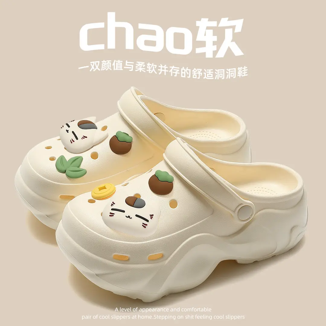 Thick-Soled Croc Shoes Women's Summer Outerwear 2025 New Anti-Slip Non-Stinky Feet Feeling Baotou Sandals Wholesale - Image 37