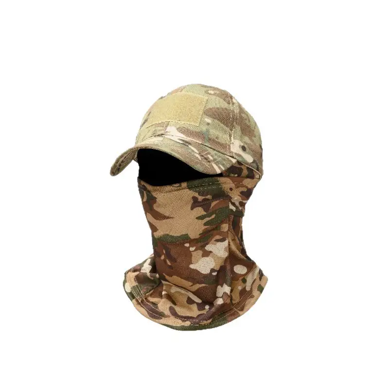 Black Tactical Neck Cover with Cap for Outdoor Hiking Fishing - Image 12