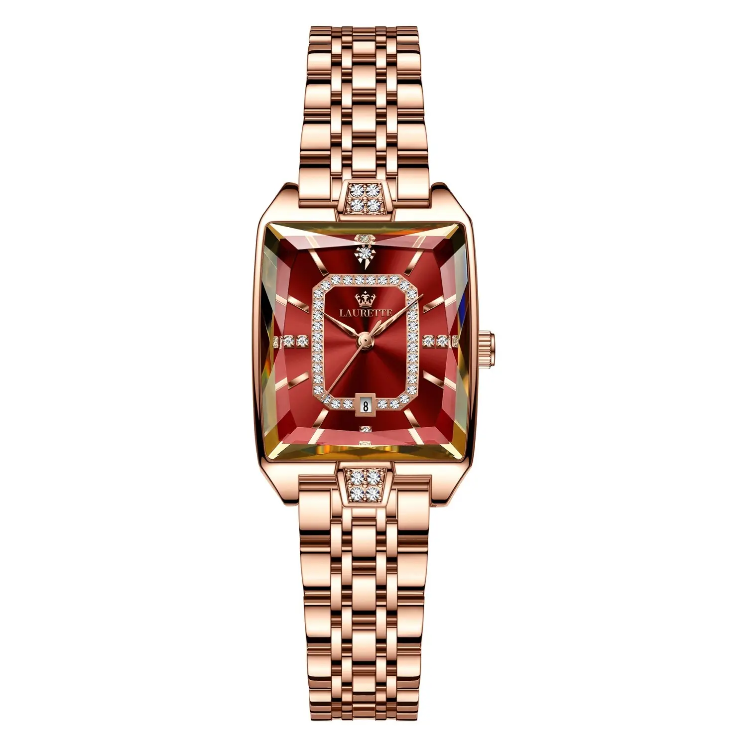 Laurit Small Square Rose Gold Women's Watch Waterproof Quartz - Image 5
