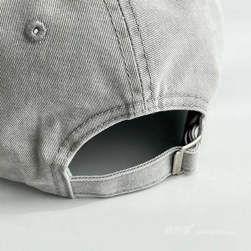 Vintage Washed Denim Baseball Cap with Letter Embroidery — feature 12