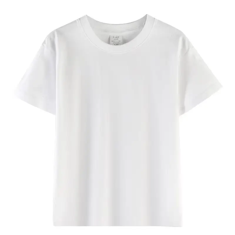 Boys Pure Cotton White T-Shirt Short Sleeve Round Neck