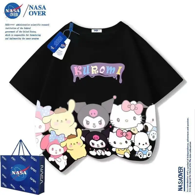 Nasa Kuromi Kids T-Shirt Black Cartoon Medium Large