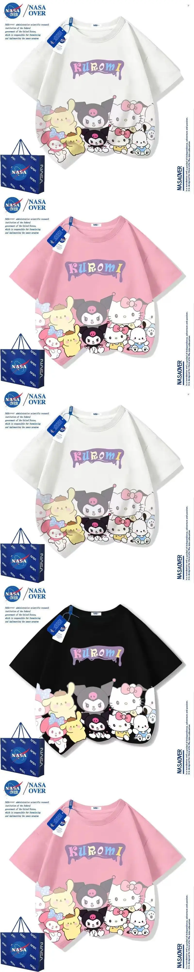Nasa Kuromi Kids T-Shirt Black Cartoon Medium Large — feature 3
