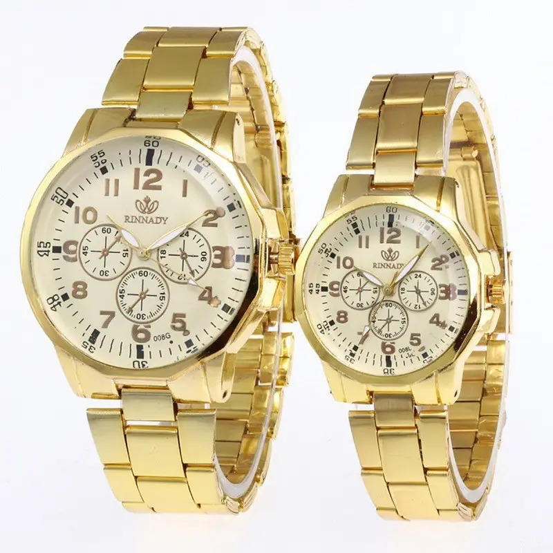 Couple Gold Watch Set Digital Display Korean Design - Image 11
