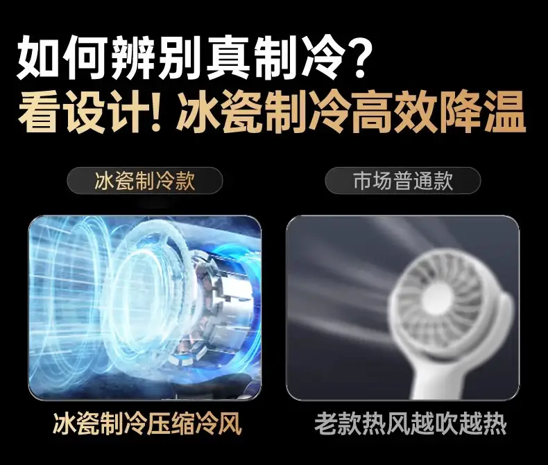 High-Speed Handheld Fan Cooling Ice Compress Digital Display Semiconductor Foldableing Portable Small Fan New Cross-Border USB Charging — feature 6