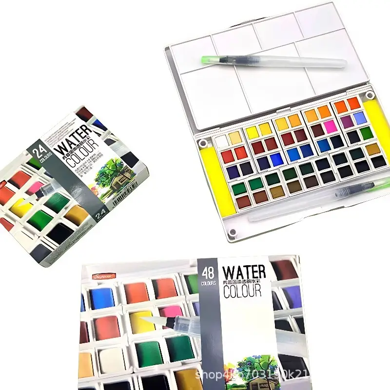 Xiupu Transparent Solid Watercolor Pigment 12 18 24 30 36 40 46 Color Hand-Painted Pigment Packaging Box