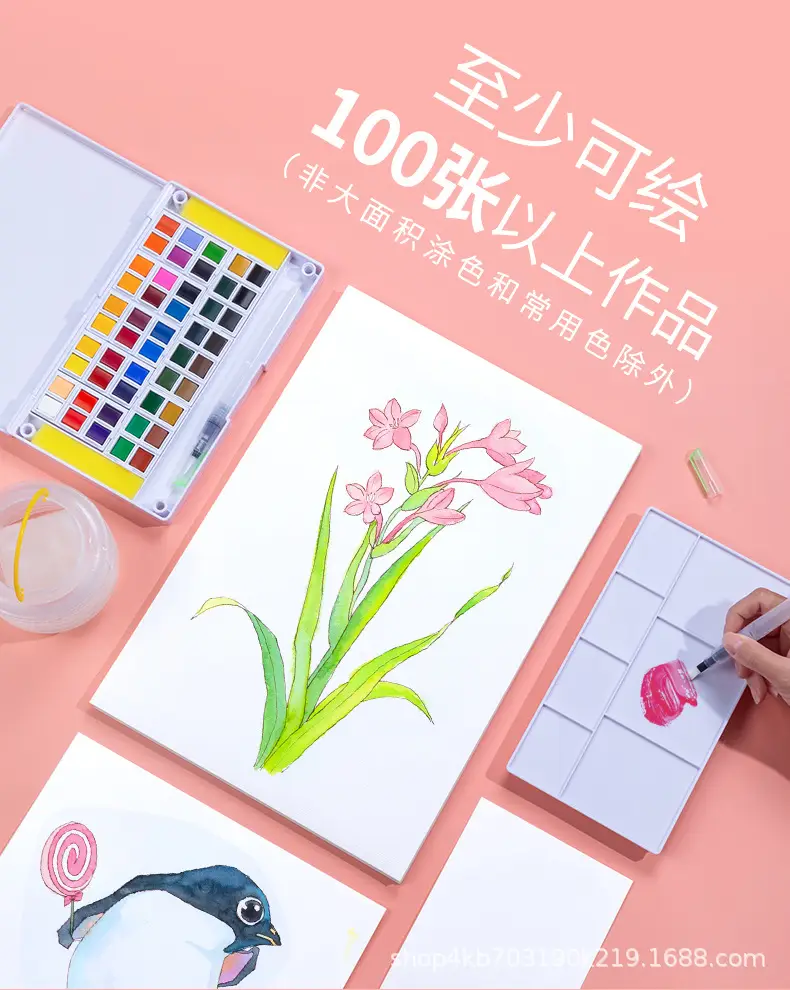 Xiupu Transparent Solid Watercolor Pigment 12 18 24 30 36 40 46 Color Hand-Painted Pigment Packaging Box — feature 3
