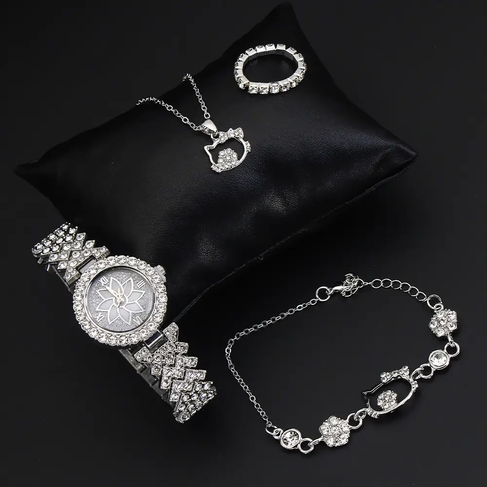 Diamond Quartz Women's Jewelry Set Watch Set — feature 5