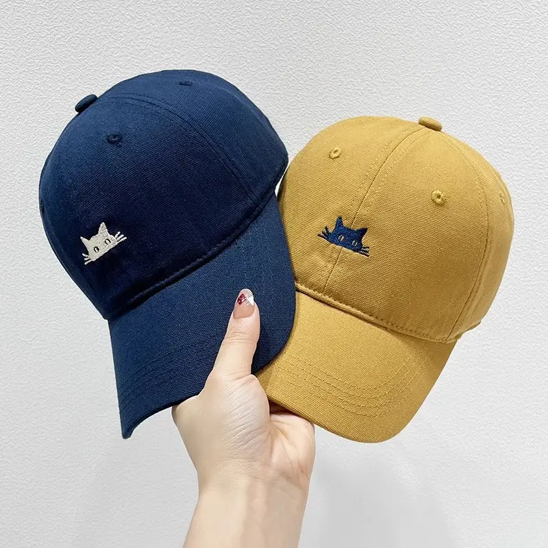 Korean Style Cat Embroidery Cap for Women & Men - Image 7