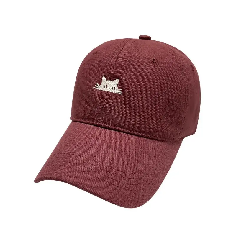 Korean Style Cat Embroidery Cap for Women & Men - Image 10