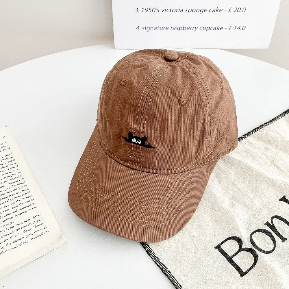 Korean Style Cat Embroidery Cap for Women & Men — feature 4