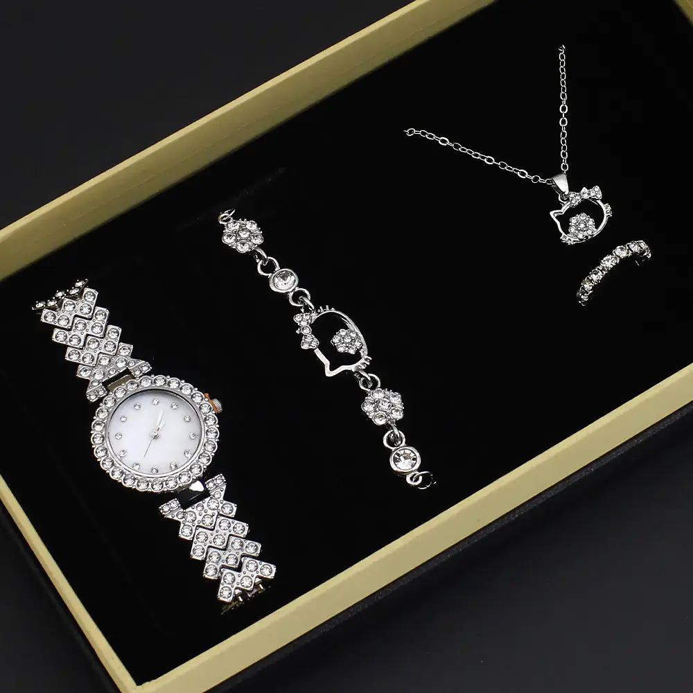 High-Looking Diamond Quartz Watch Set for Women - Image 2