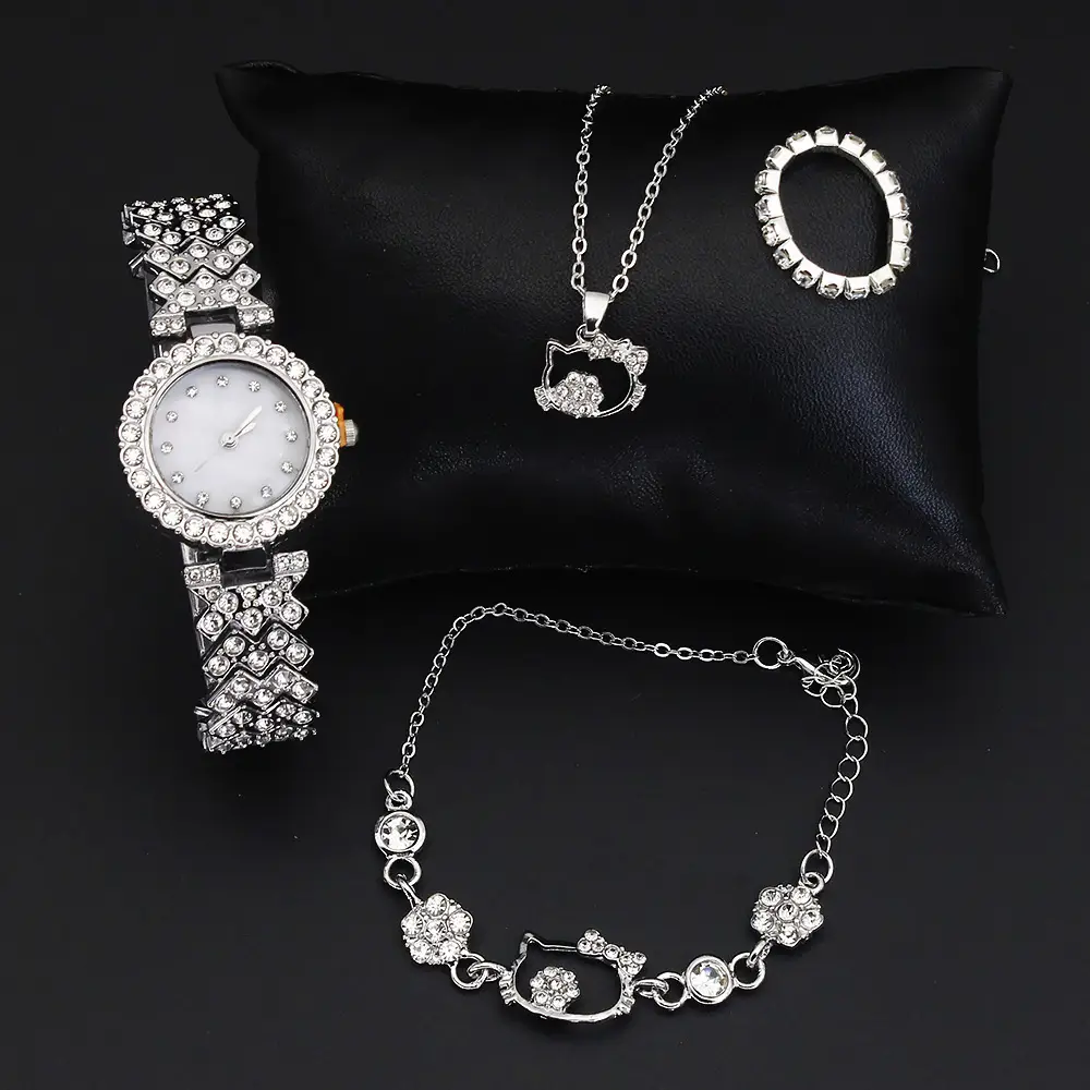 High-Looking Diamond Quartz Watch Set for Women - Image 3