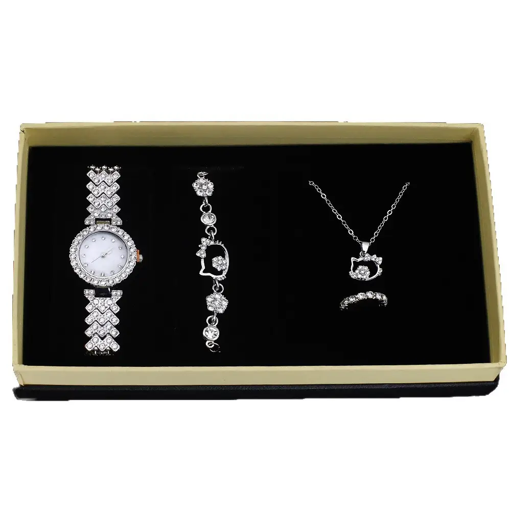 High-Looking Diamond Quartz Watch Set for Women - Image 6