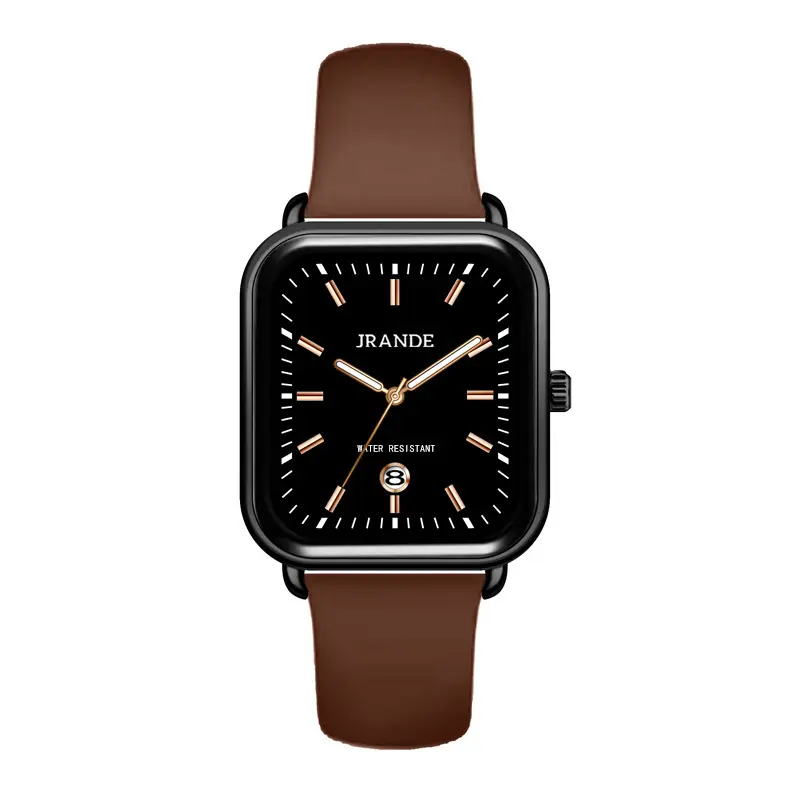 Jrande Women's Brown Leather Quartz Watch Night Vision - Image 9