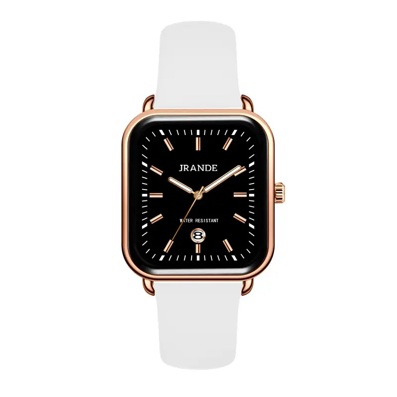 Jrande Women's Brown Leather Quartz Watch Night Vision - Image 3