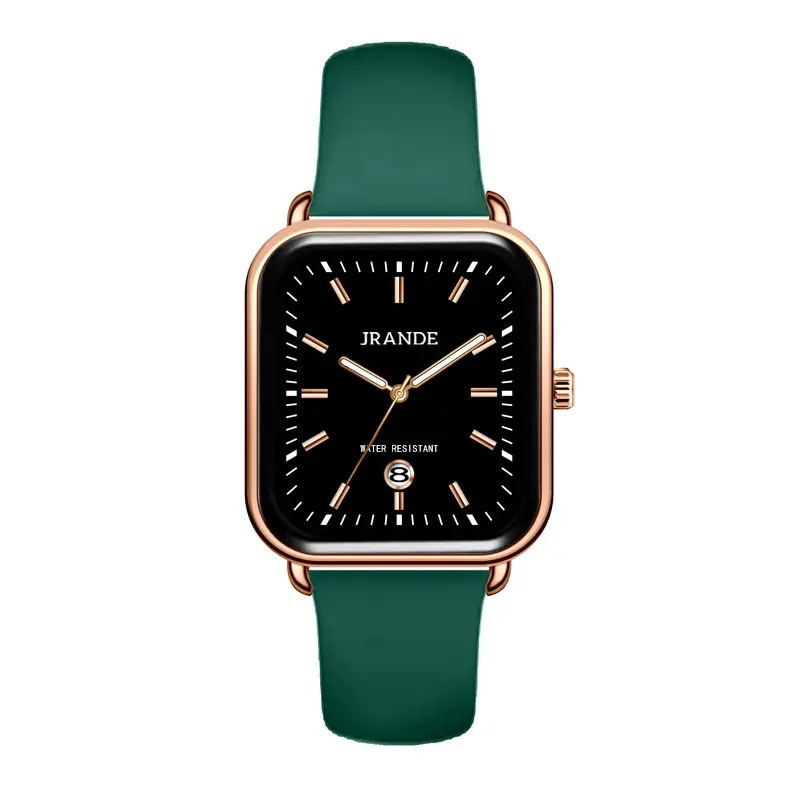Jrande Women's Brown Leather Quartz Watch Night Vision - Image 4