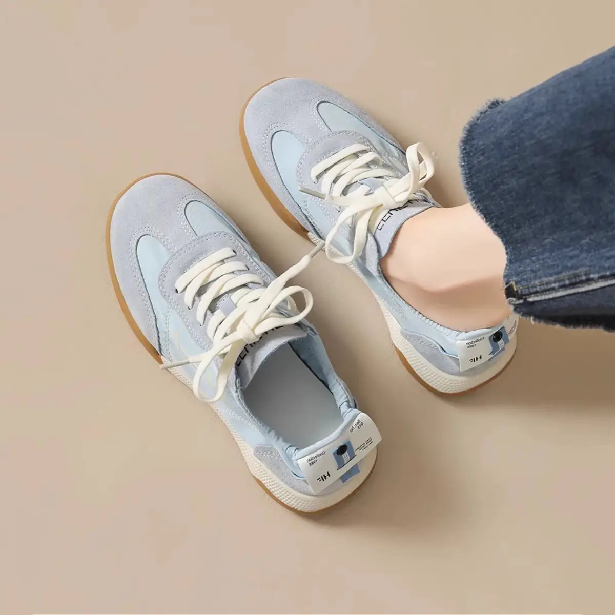 Women's Thick Sole Training Shoes White Spring Summer - Image 3