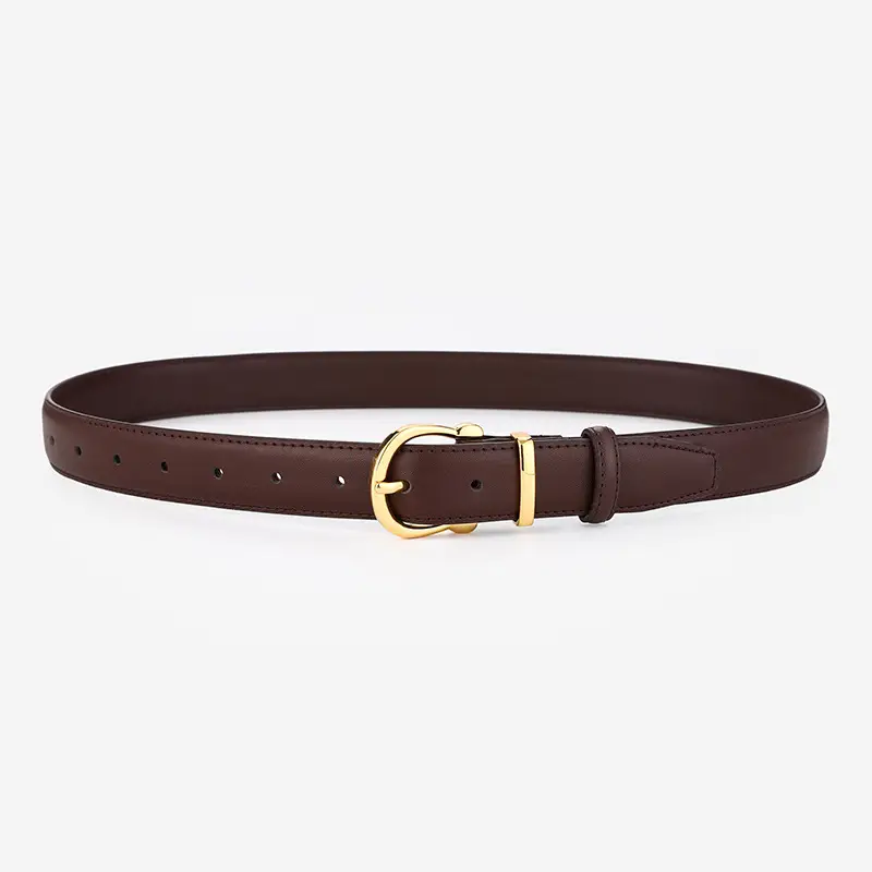Bronze Pin Buckle Women's Belt Double Sided Cowhide - Image 3