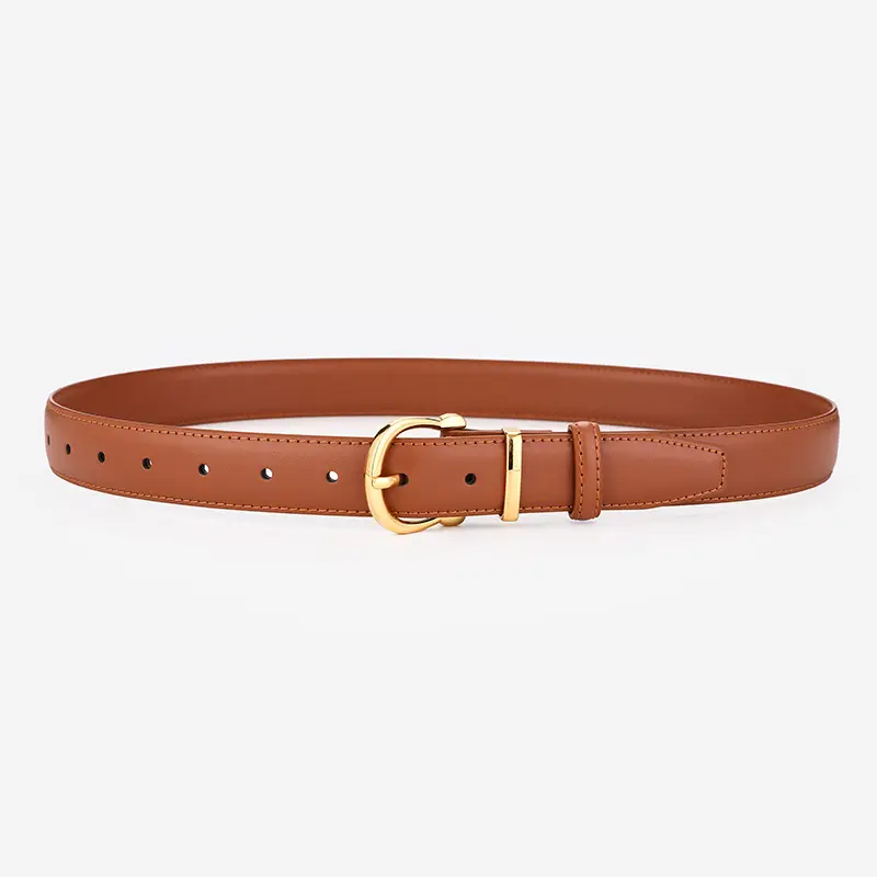 Bronze Pin Buckle Women's Belt Double Sided Cowhide - Image 5