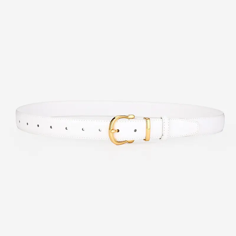Bronze Pin Buckle Women's Belt Double Sided Cowhide - Image 6