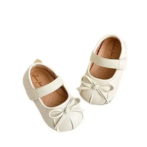 Silver Bow Baby Shoes for Girls Toddler Soft Sole 2025
