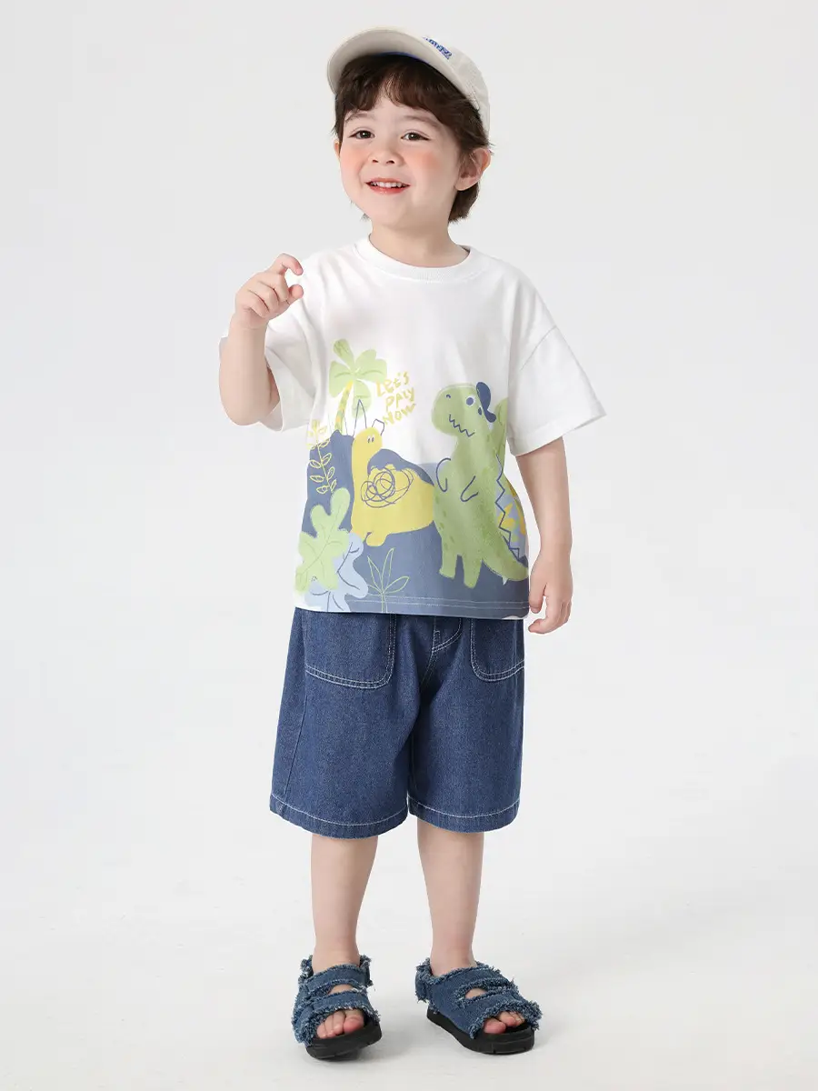 Right European Boys T-Shirt with Dinosaur Print - Image 4