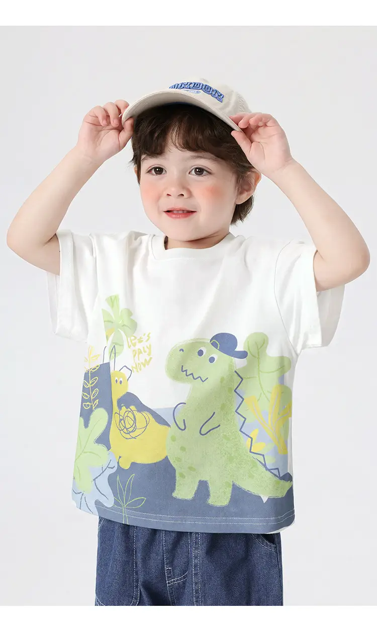 Right European Boys T-Shirt with Dinosaur Print — feature 10