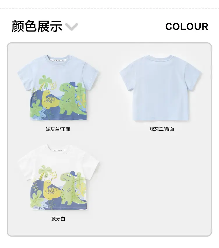 Right European Boys T-Shirt with Dinosaur Print — feature 20