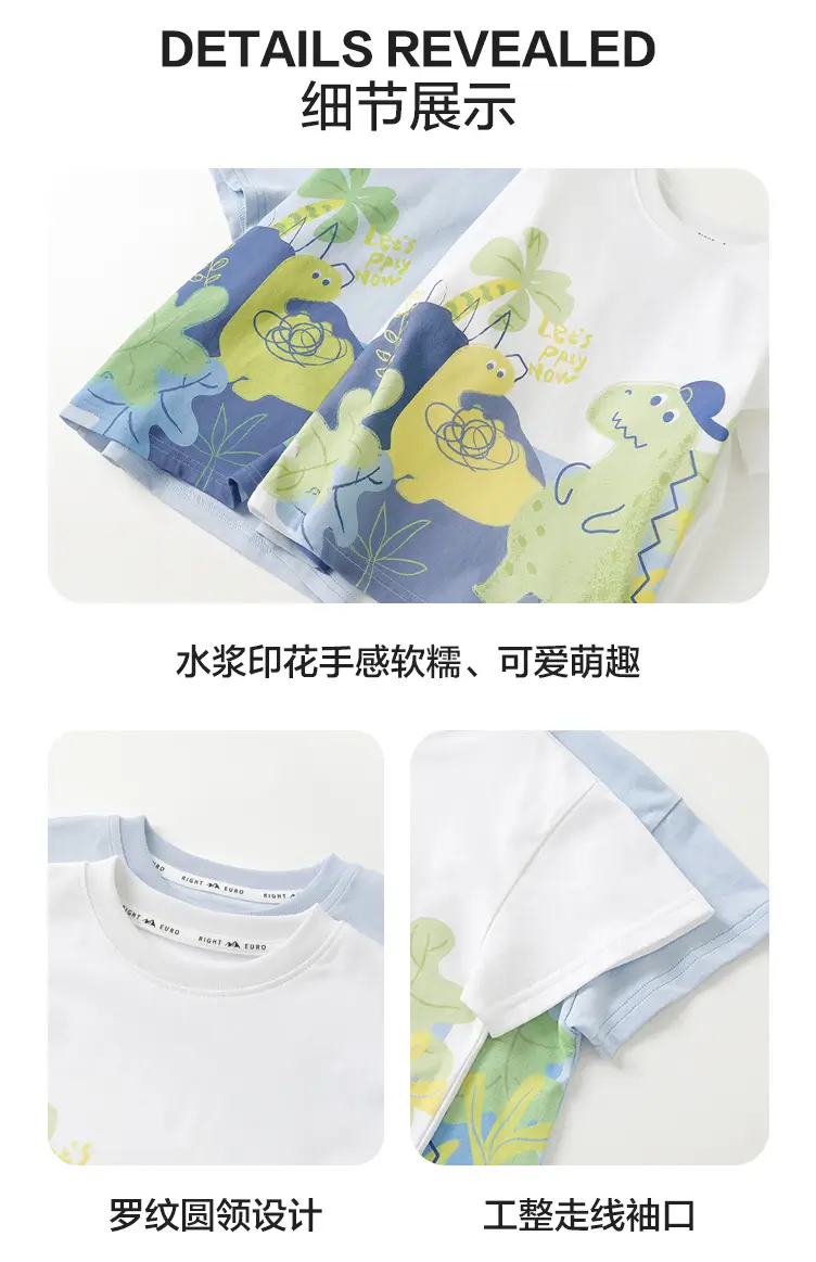 Right European Boys T-Shirt with Dinosaur Print — feature 21