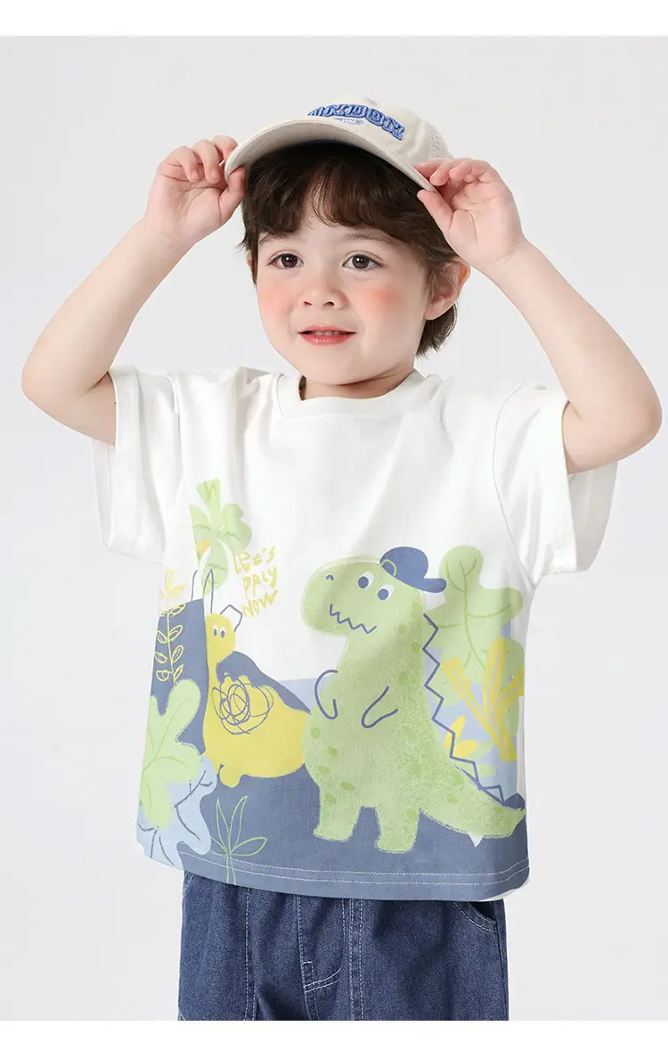 Right European Boys T-Shirt with Dinosaur Print — feature 24