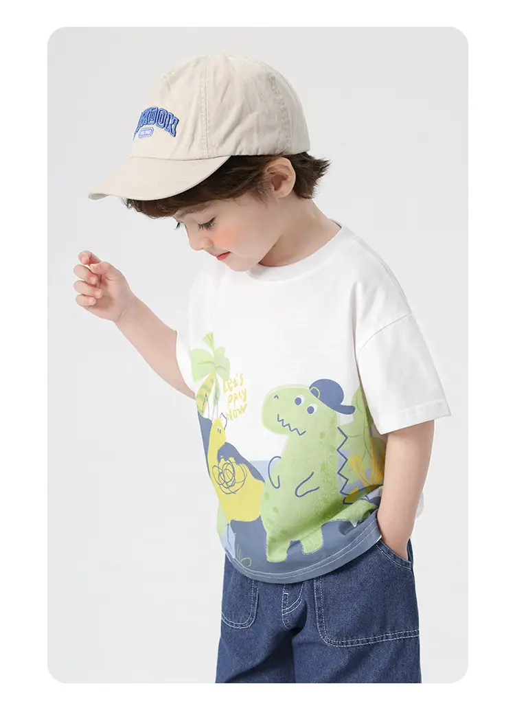 Right European Boys T-Shirt with Dinosaur Print — feature 25