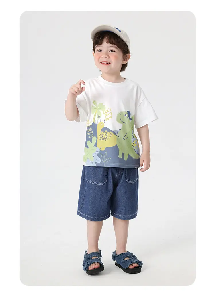 Right European Boys T-Shirt with Dinosaur Print — feature 28