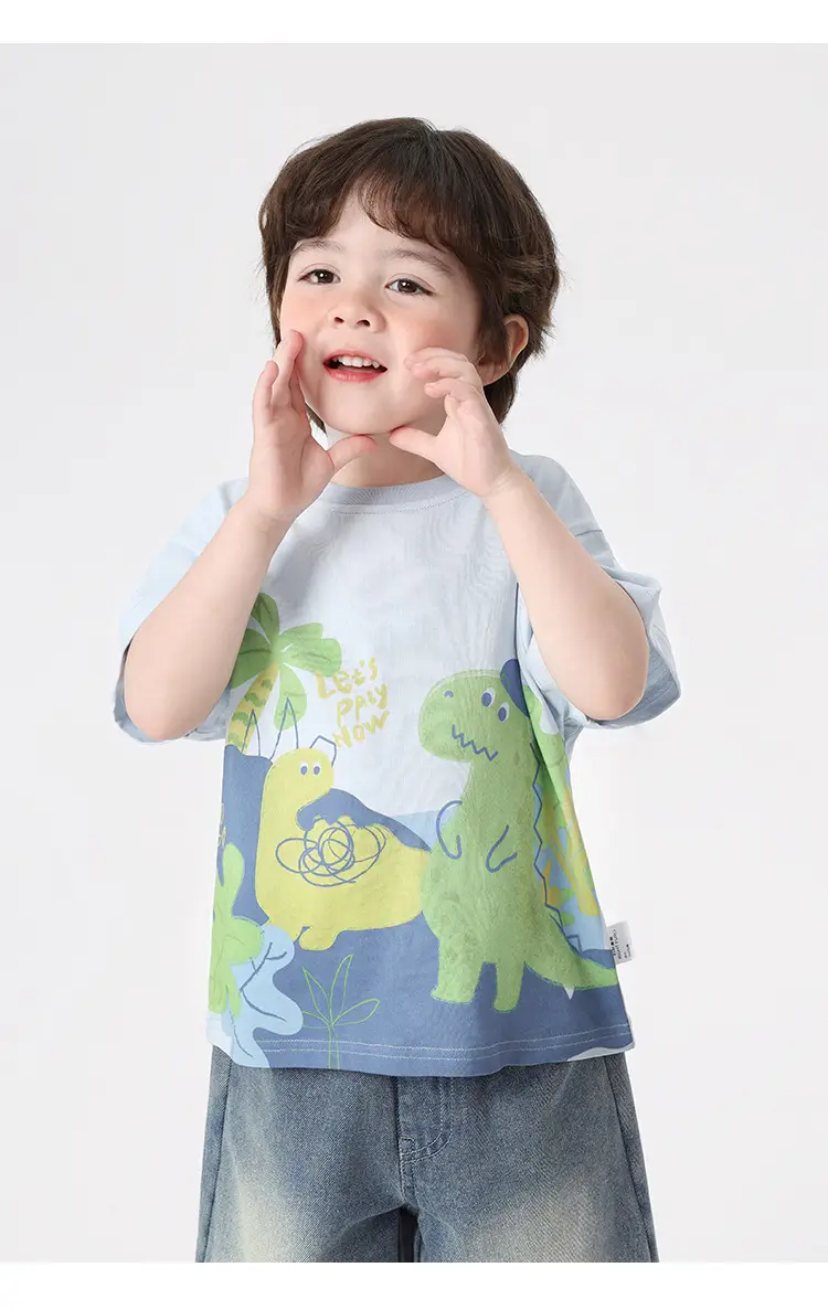 Right European Boys T-Shirt with Dinosaur Print — feature 29