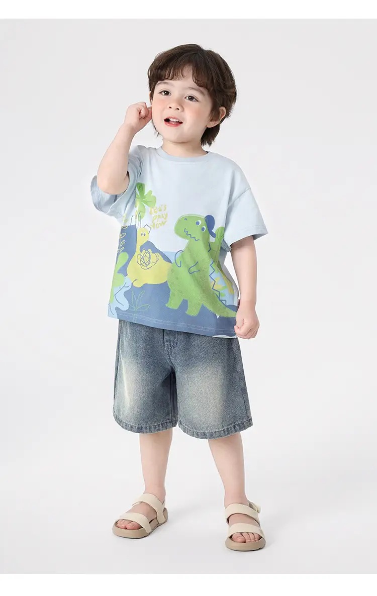Right European Boys T-Shirt with Dinosaur Print — feature 32