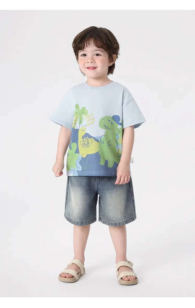Right European Boys T-Shirt with Dinosaur Print — feature 33