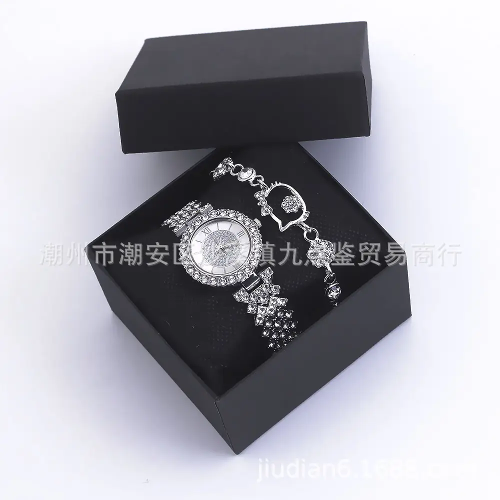 Women's Diamond Watch Set British Style Bracelet & Chain — feature 9