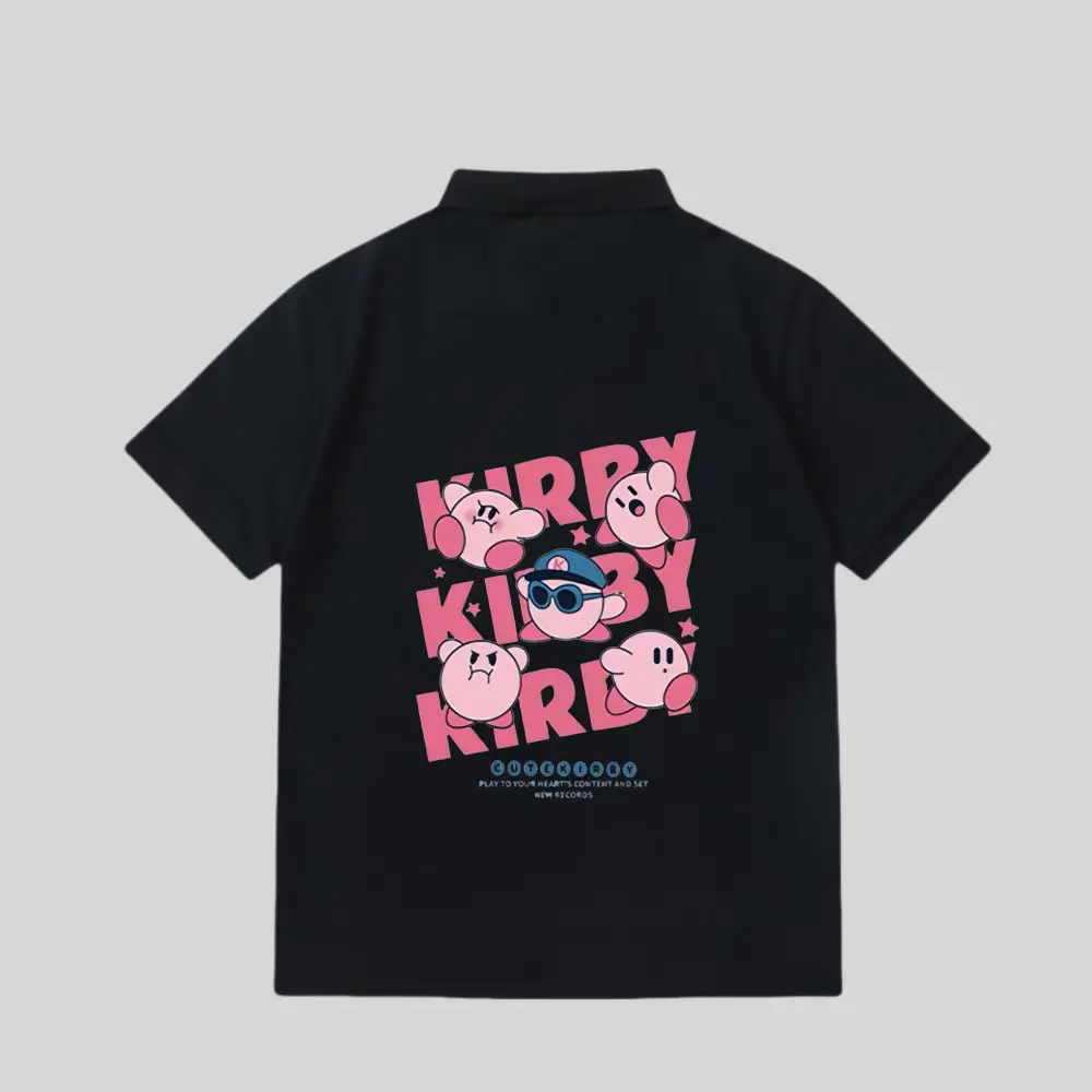Japanese Style Kirby Boys T-Shirt Black 1600cm — feature 7