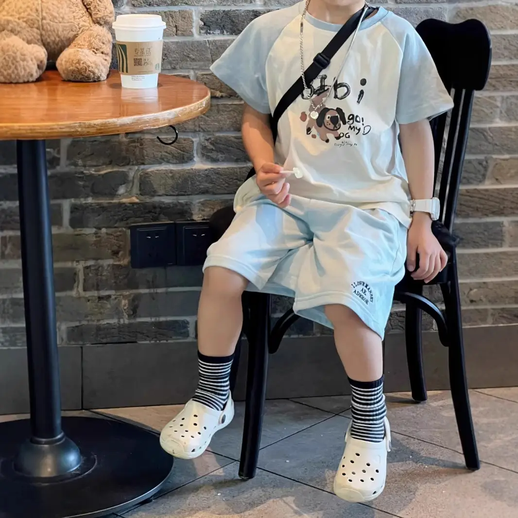 Cartoon Boys Cotton Casual Shorts Set Small Medium - Image 4