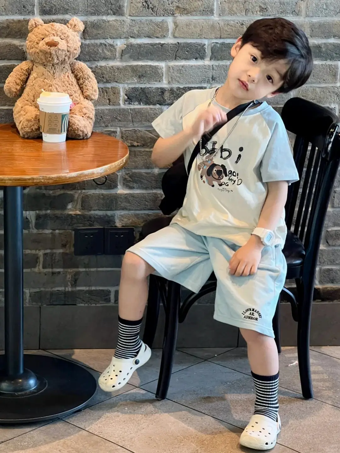 Cartoon Boys Cotton Casual Shorts Set Small Medium — feature 1