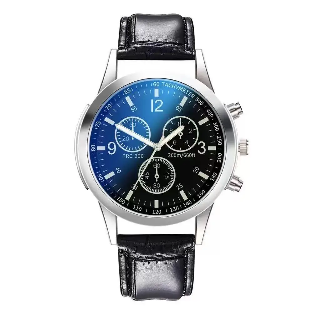 Men's Blue Light Glass Chronograph Watch with 6-Pin Steel Band - Image 10