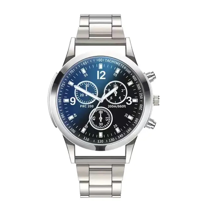 Men's Blue Light Glass Chronograph Watch with 6-Pin Steel Band - Image 11