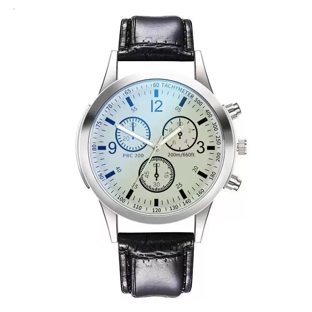 Men's Blue Light Glass Chronograph Watch with 6-Pin Steel Band - Image 3