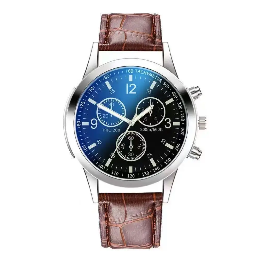 Men's Blue Light Glass Chronograph Watch with 6-Pin Steel Band - Image 5