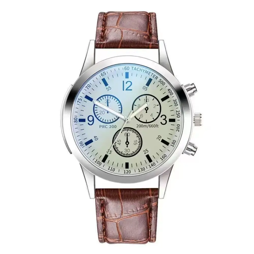 Men's Blue Light Glass Chronograph Watch with 6-Pin Steel Band - Image 6