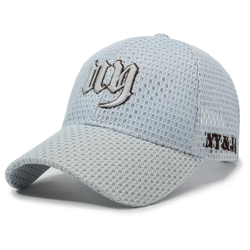 Large Mesh Baseball Cap with Embroidered Letter